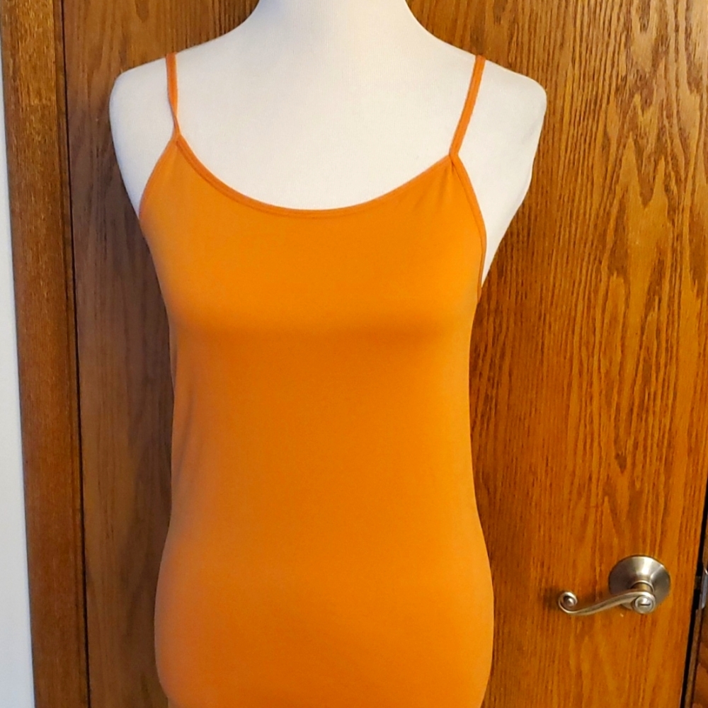 ZENANA OUTFITTERS ADJUSTABLE STRAPS CAMI PUMPKIN RUST 1X/2X